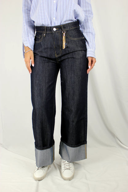 Jeans Wide Leg 5 tasche con gioiello Markup - Seipuntozerostore