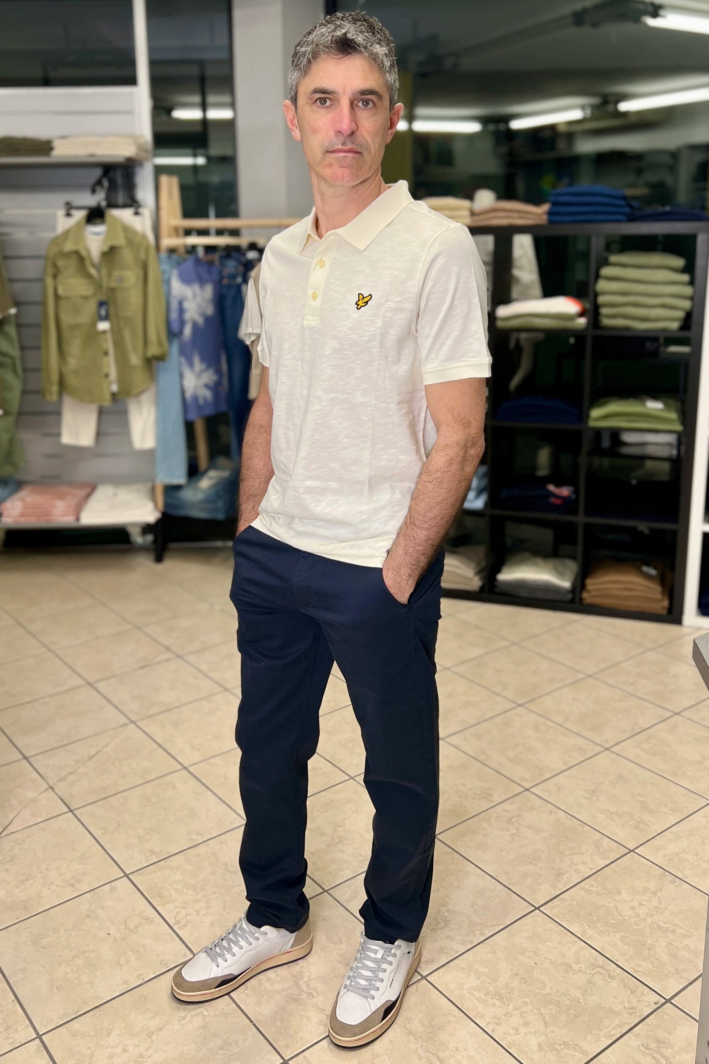 Polo in cotone Fine Slub crema Lyle & Scott - Seipuntozerostore