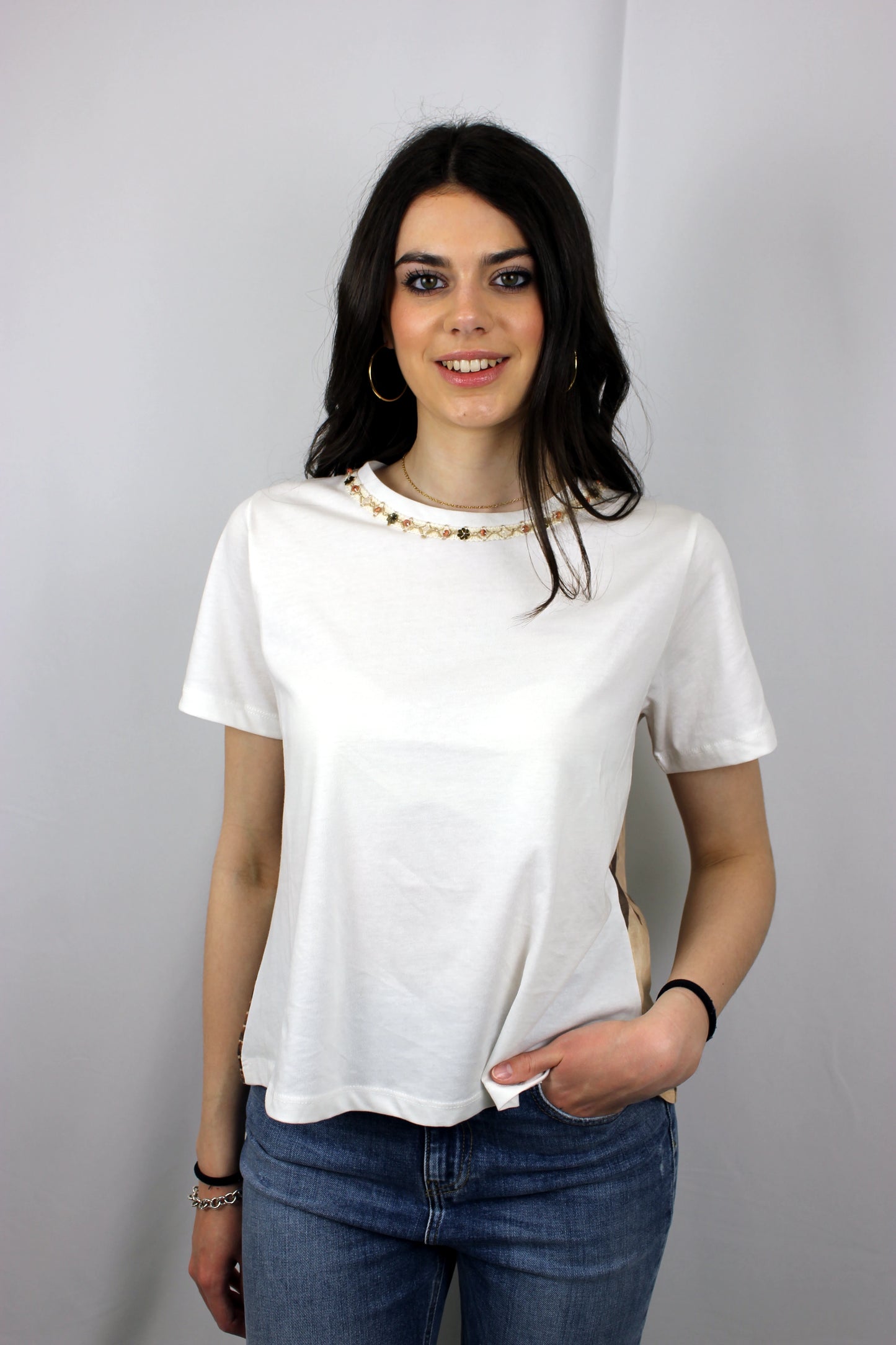 T-shirt girocollo jersey con mussola Markup - Seipuntozerostore