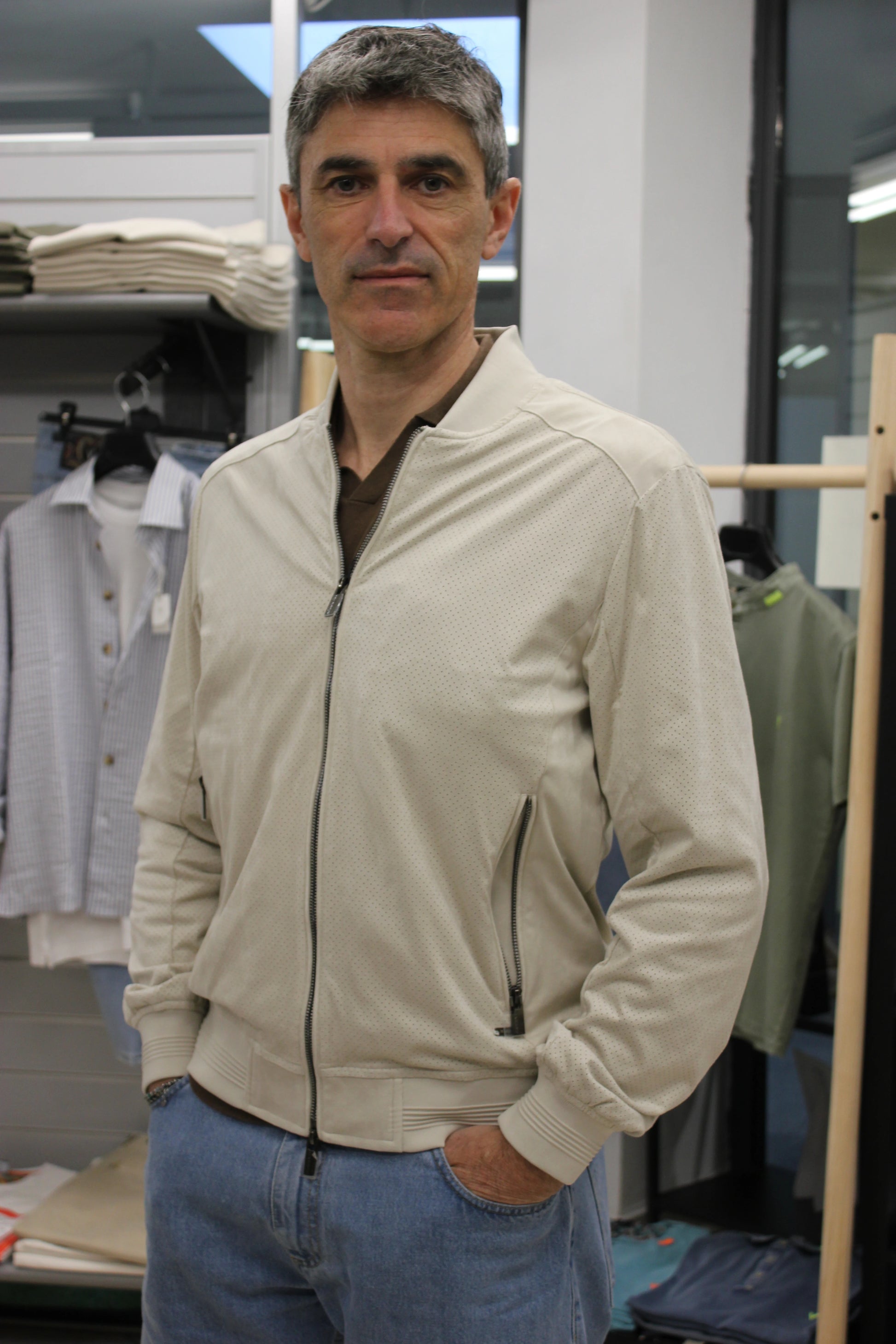 Bomber effetto scamosciato gesso Markup - Seipuntozerostore