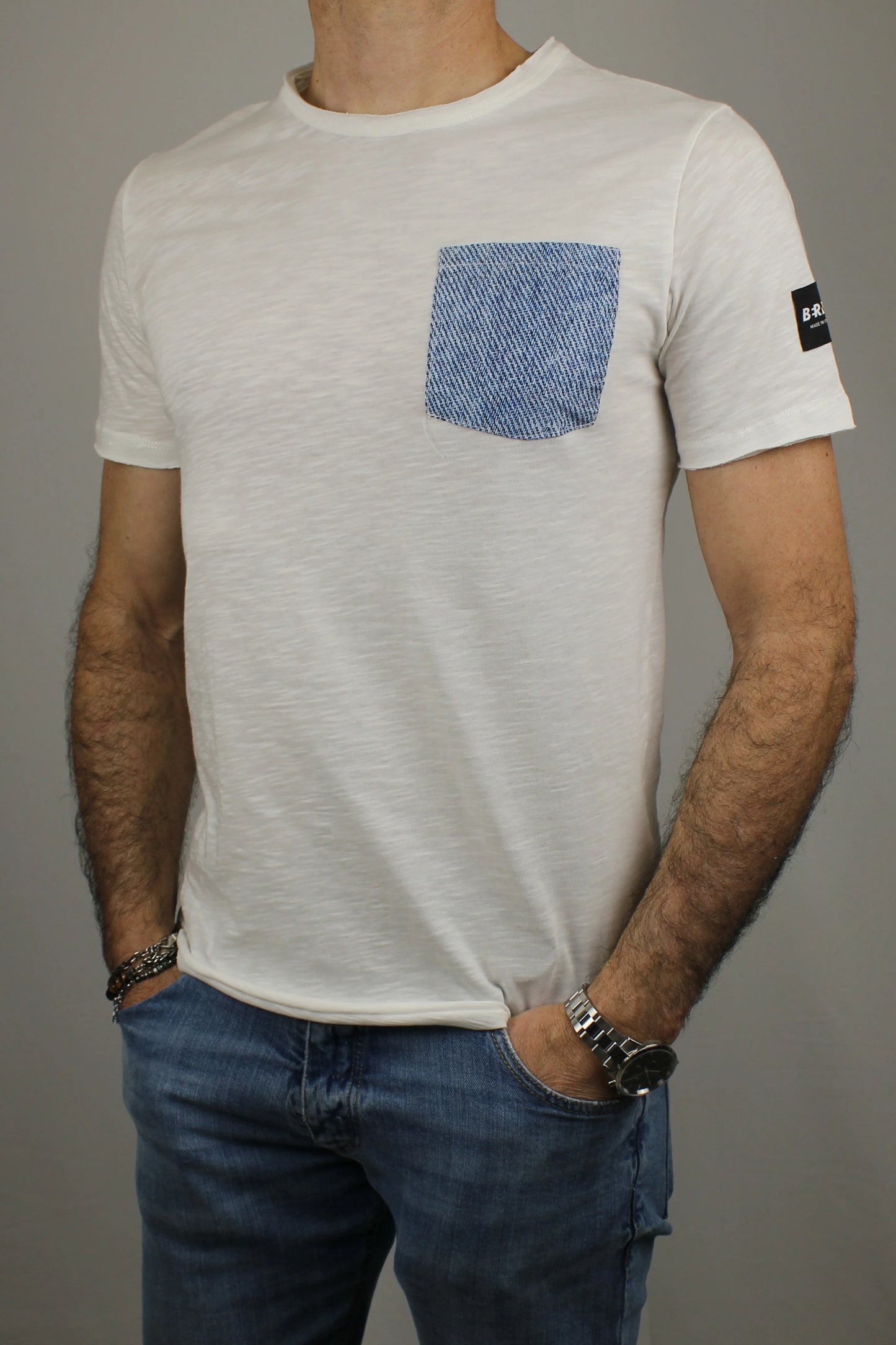 T-shirt con taschino denim Berna - Seipuntozerostore