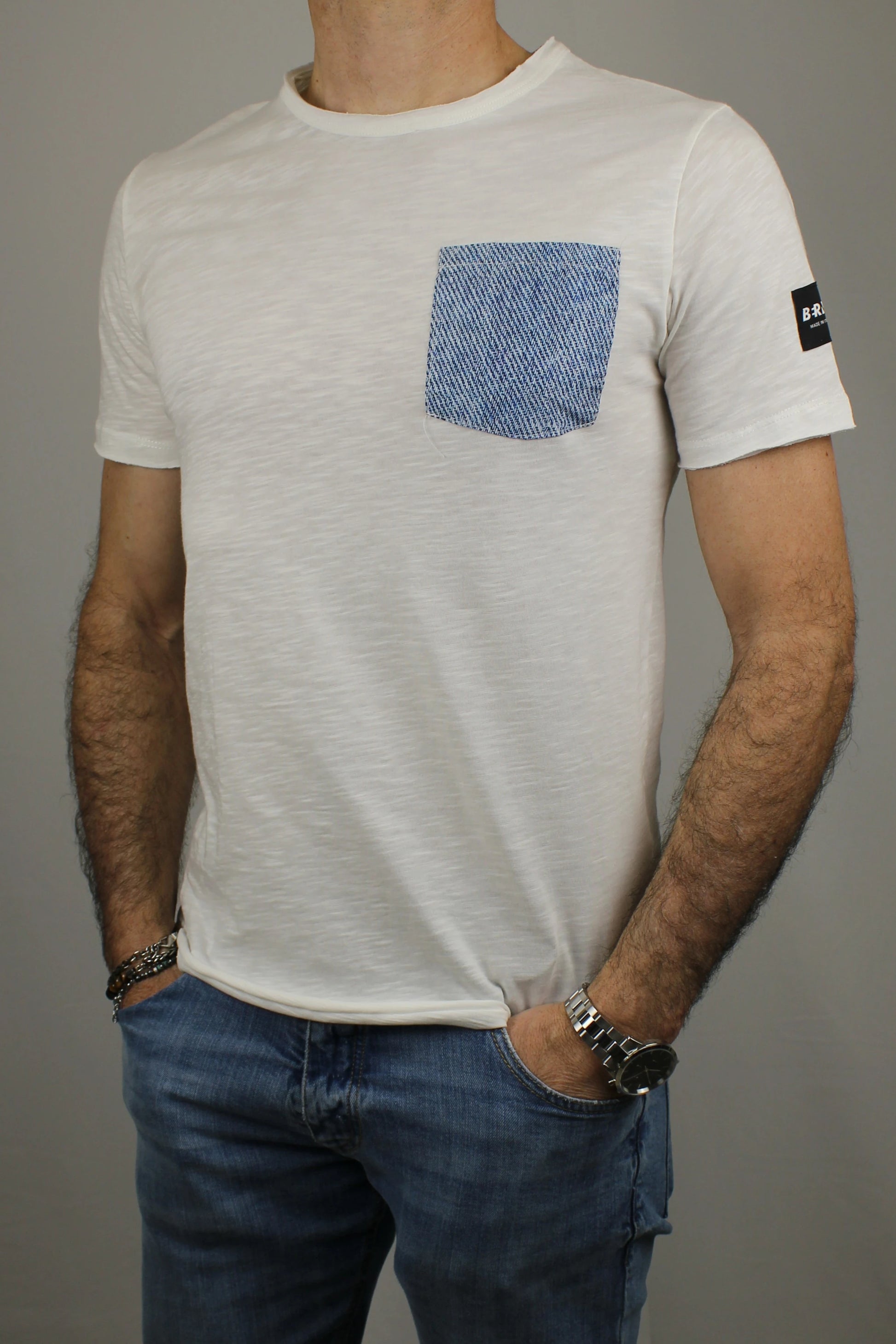 T-shirt con taschino denim Berna - Seipuntozerostore