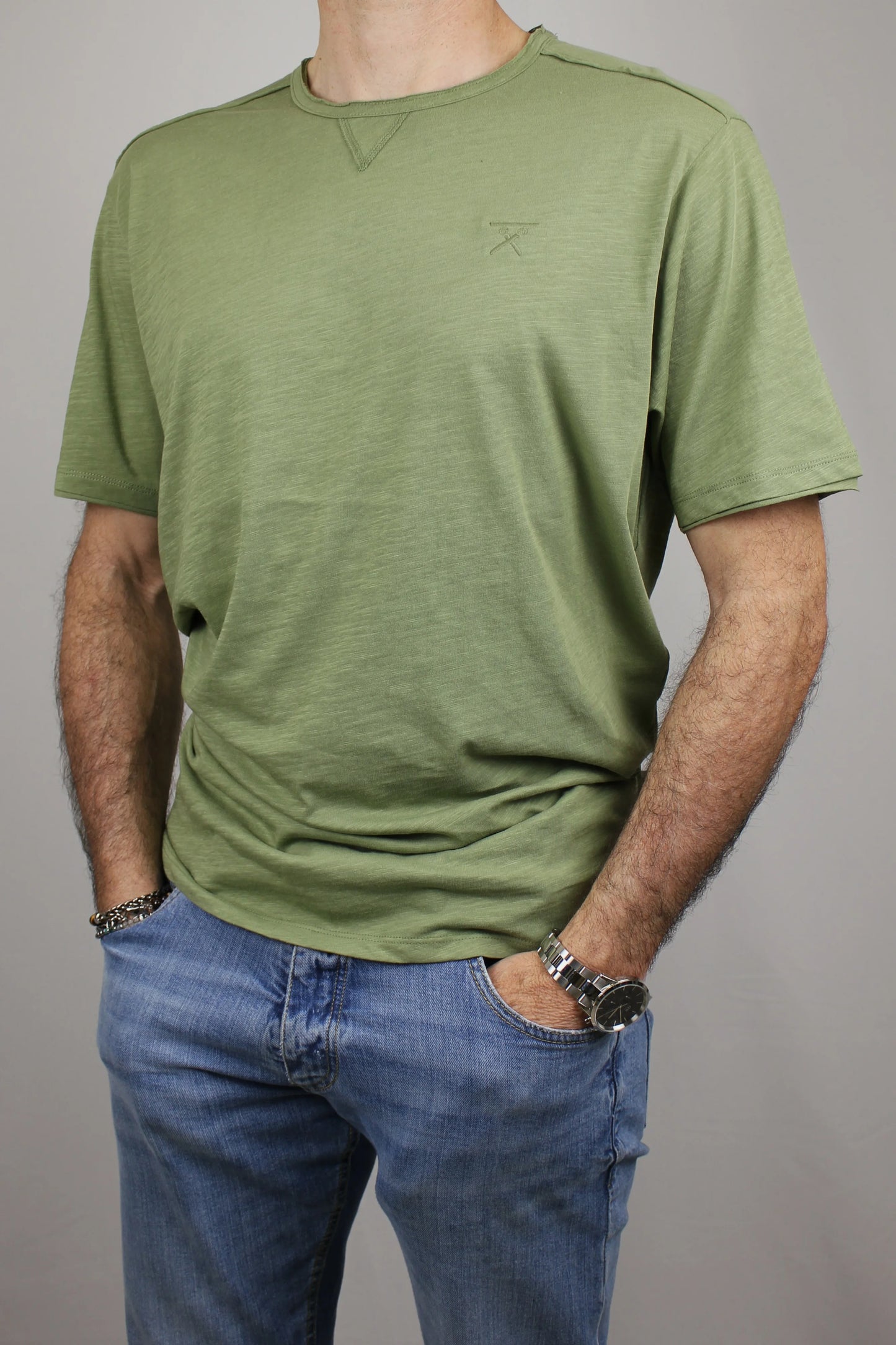 T-shirt paricollo verde Berna - Seipuntozerostore