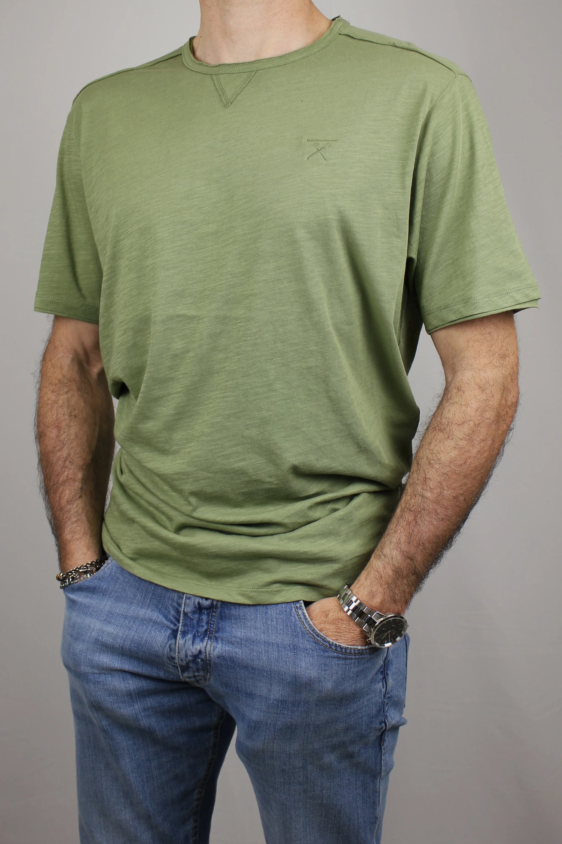 T-shirt paricollo verde Berna - Seipuntozerostore