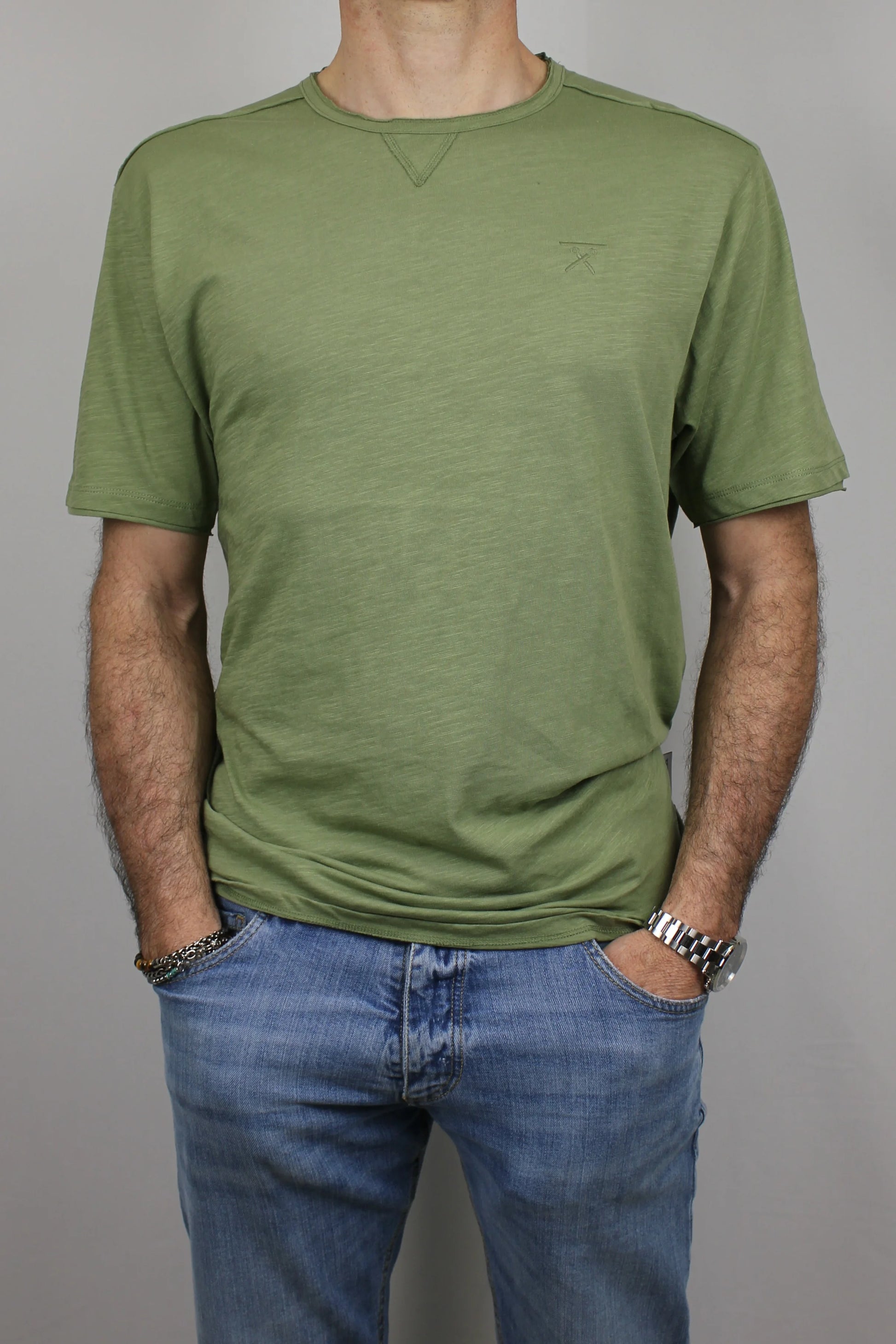 T-shirt paricollo verde Berna - Seipuntozerostore
