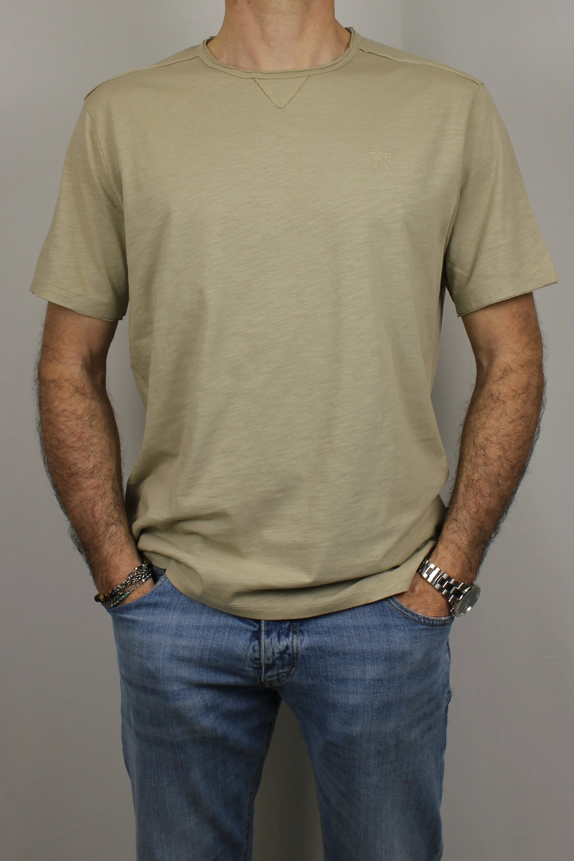 T-shirt paricollo beige Berna - Seipuntozerostore