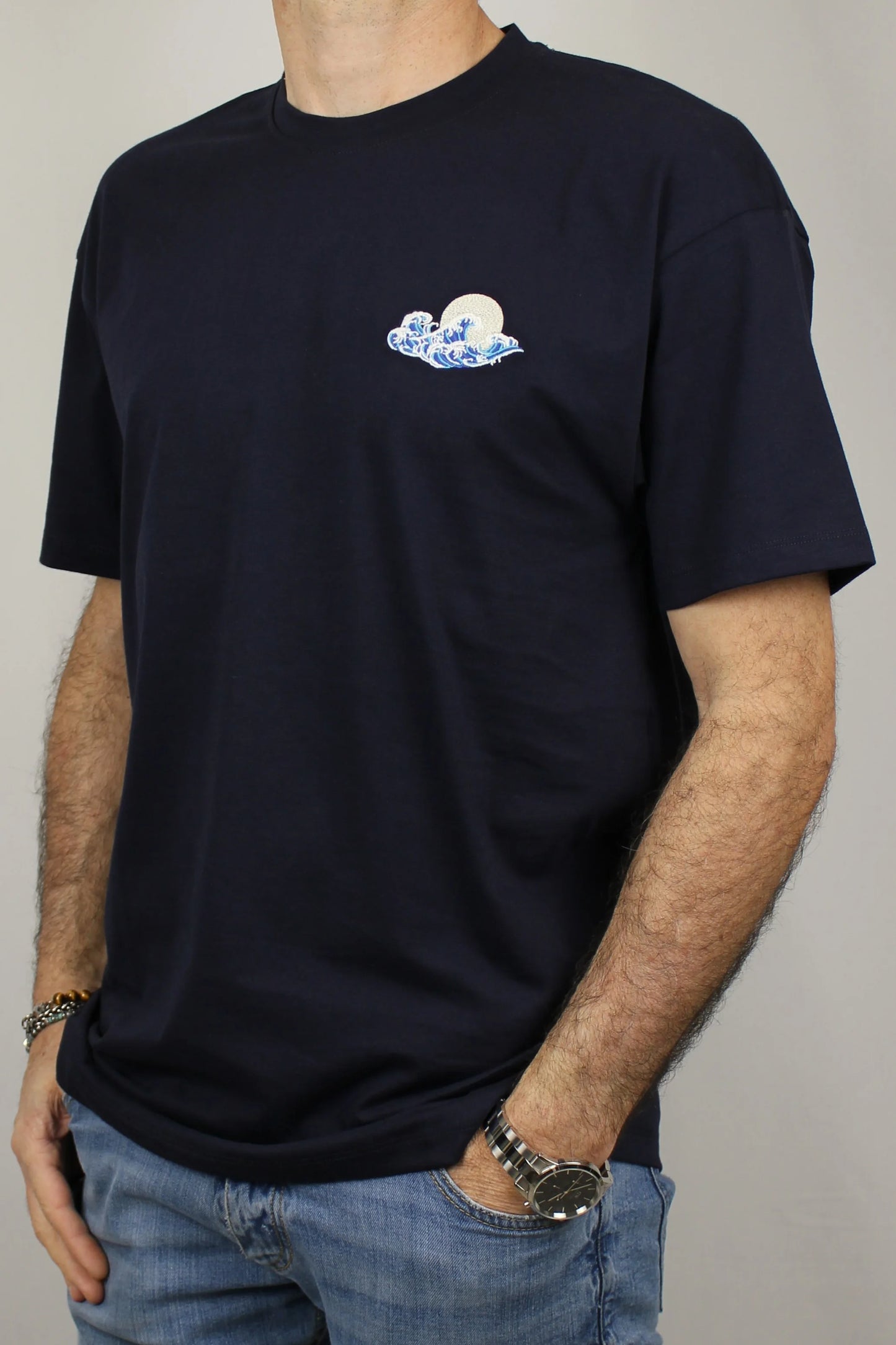 T-shirt blu Waves V2 - Seipuntozerostore