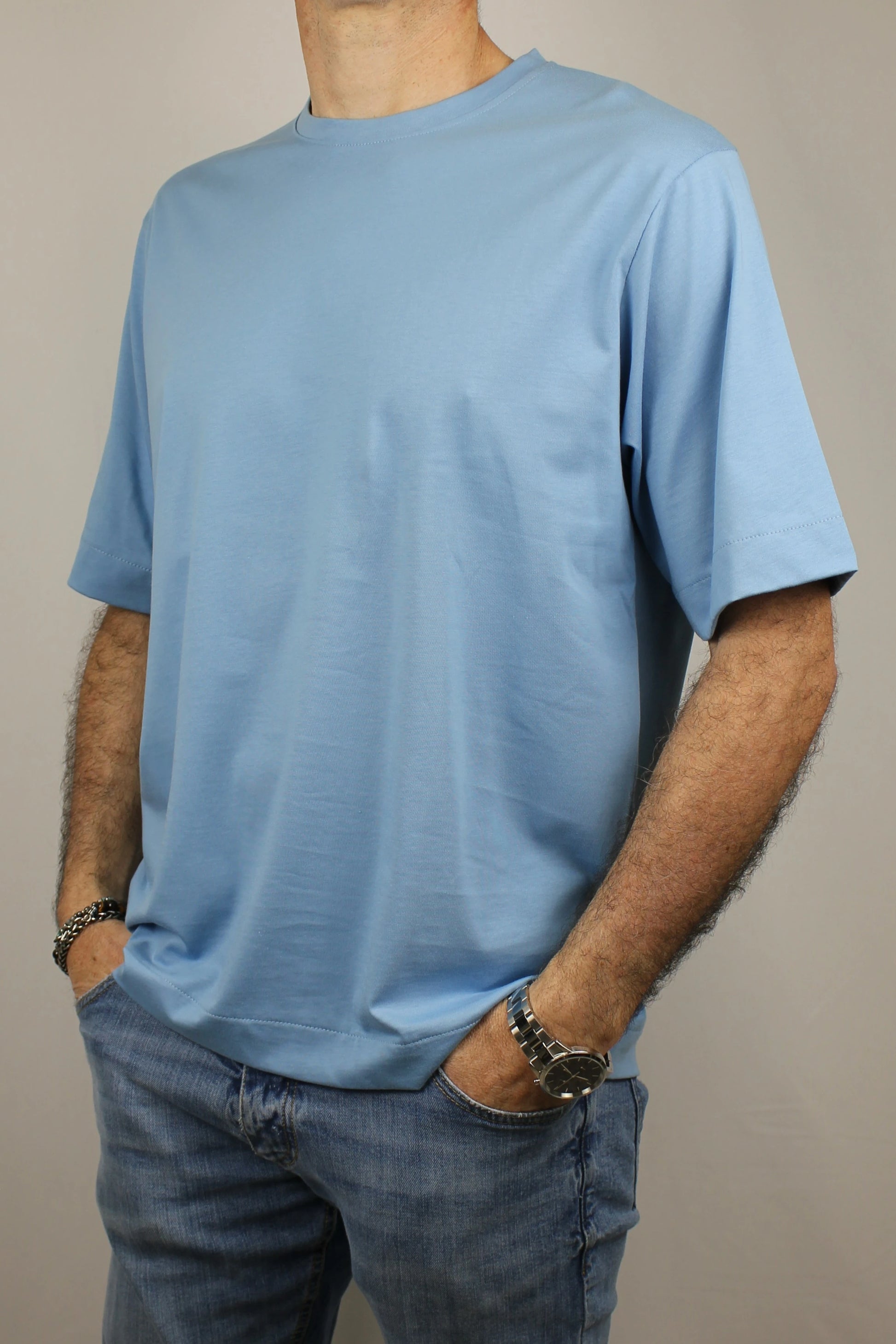 T-shirt over azzurro Berna - Seipuntozerostore