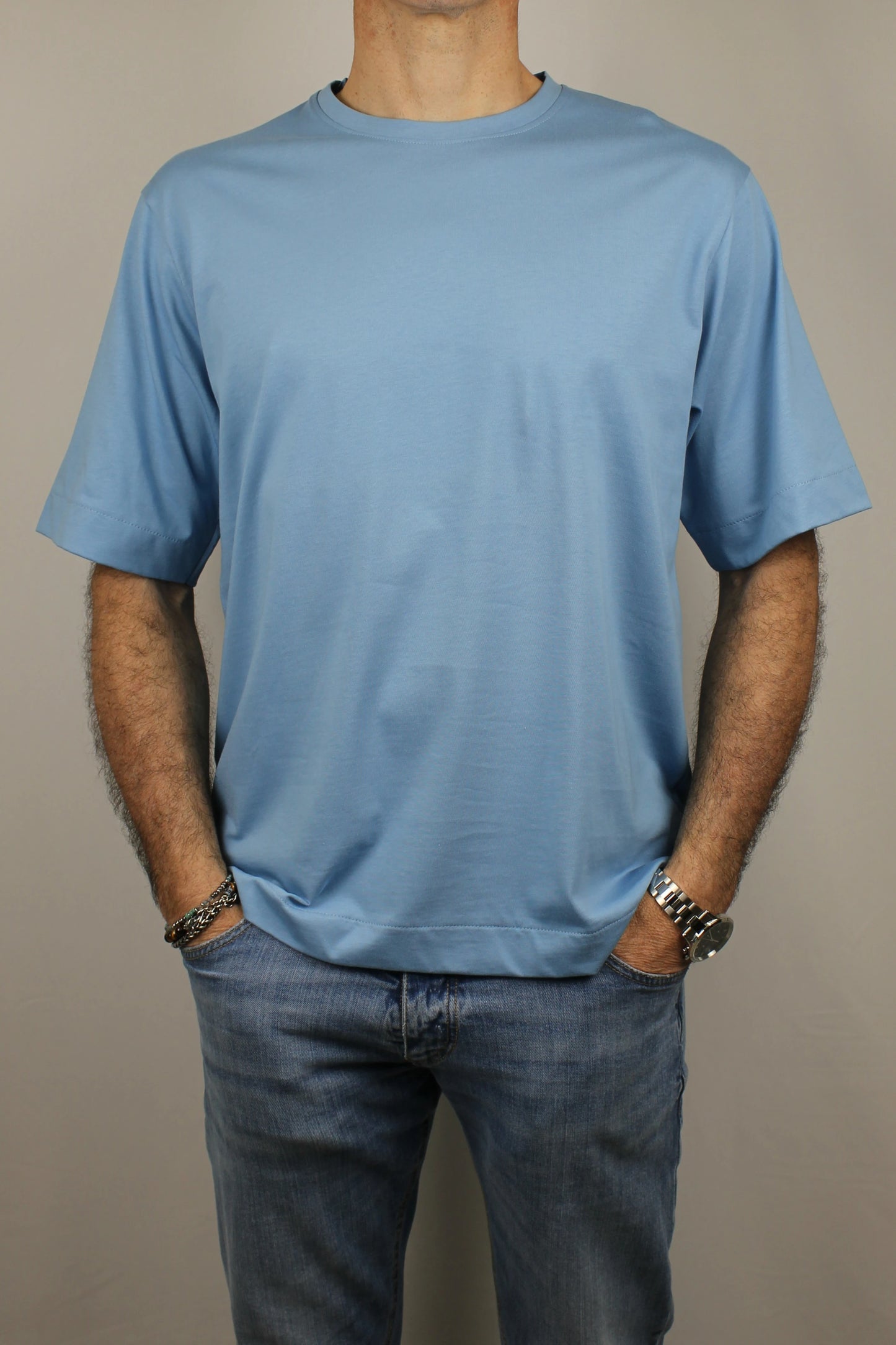T-shirt over azzurro Berna - Seipuntozerostore