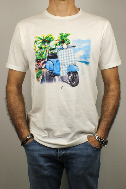 T-shirt vespa bianco V2 - Seipuntozerostore