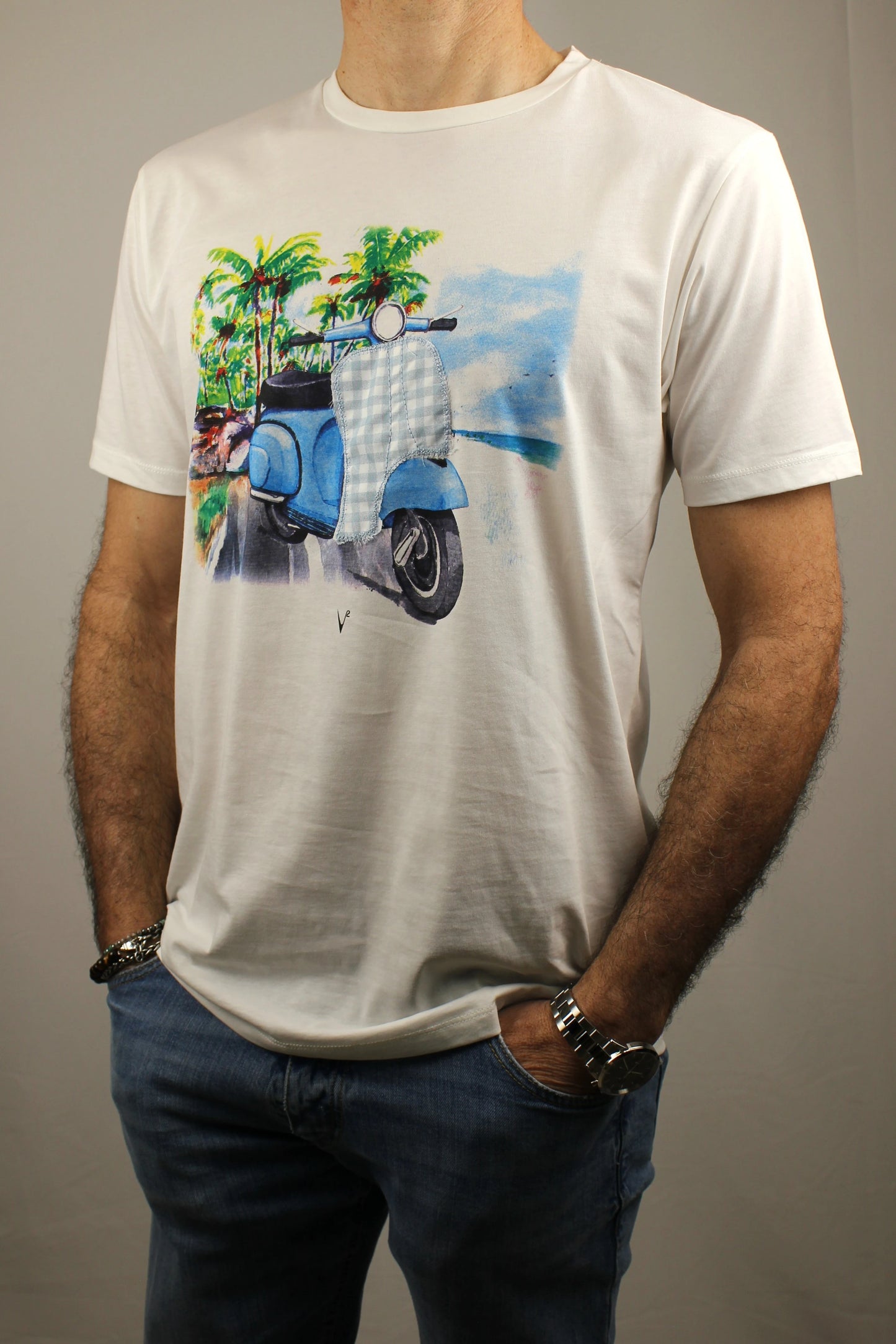 T-shirt vespa bianco V2 - Seipuntozerostore