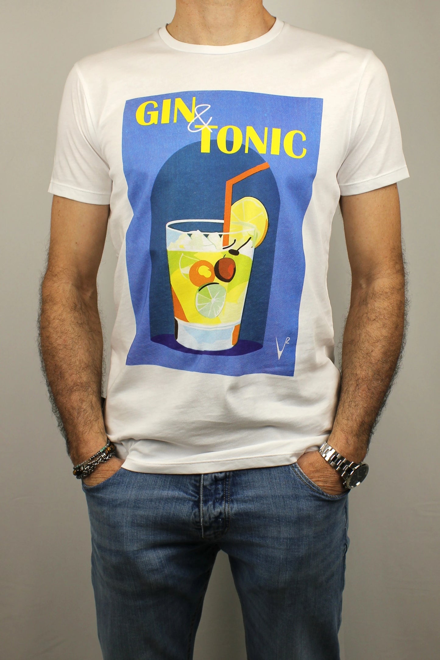 T-shirt Gintonic bianco V2 - Seipuntozerostore