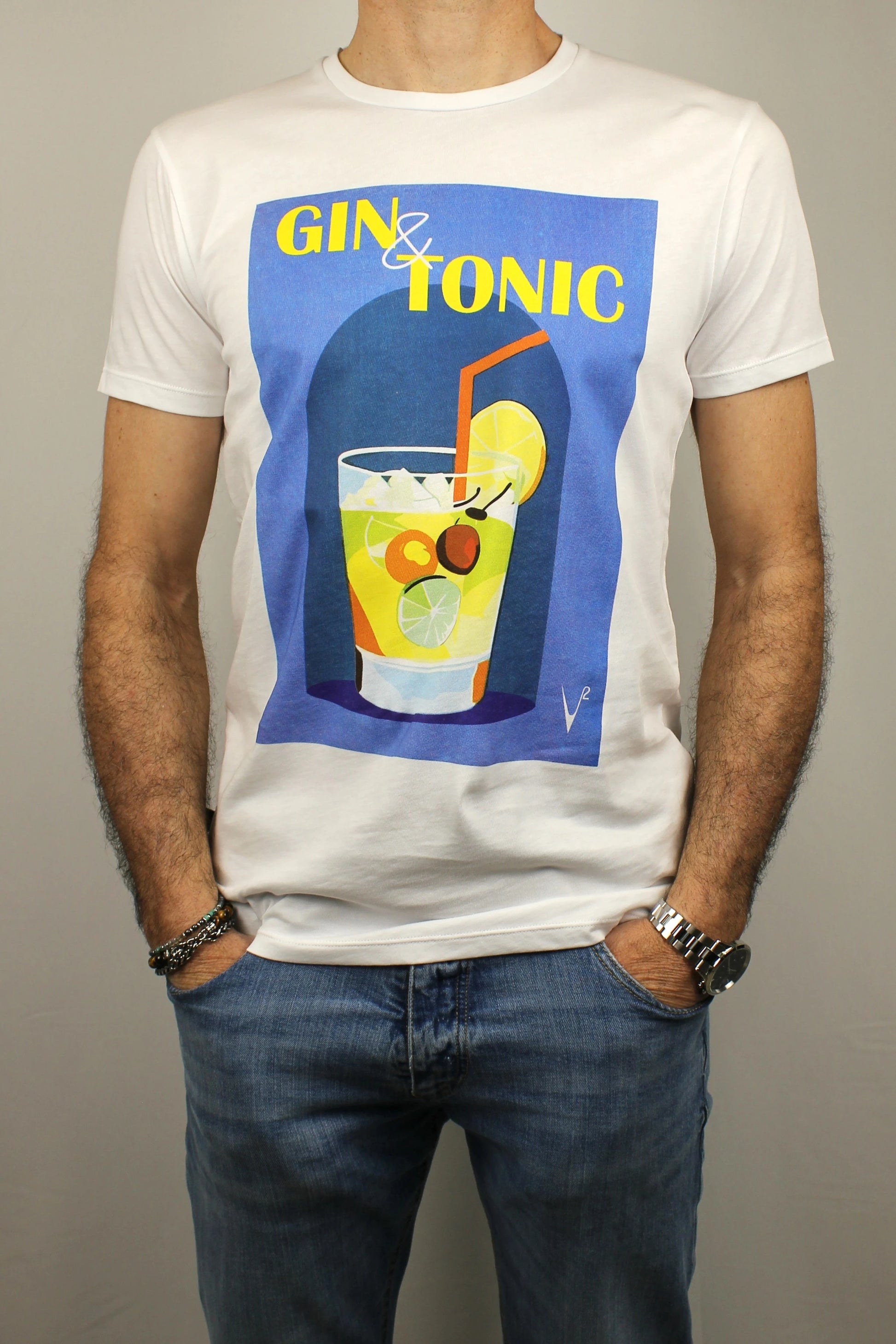 T-shirt Gintonic bianco V2 - Seipuntozerostore