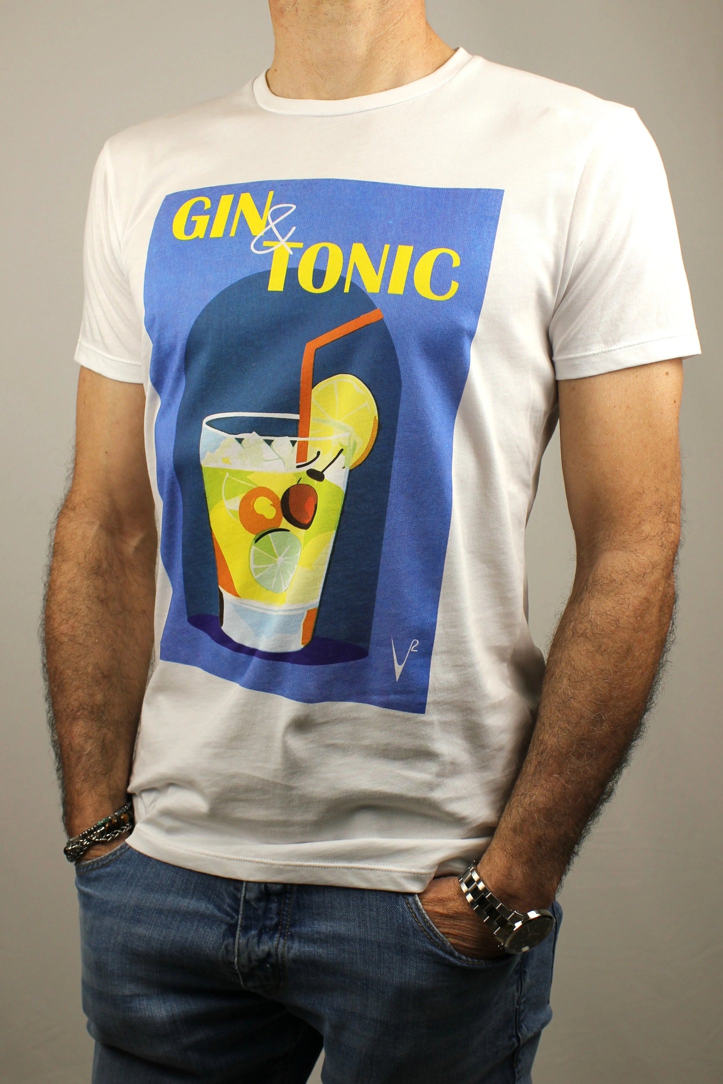 T-shirt Gintonic bianco V2 - Seipuntozerostore