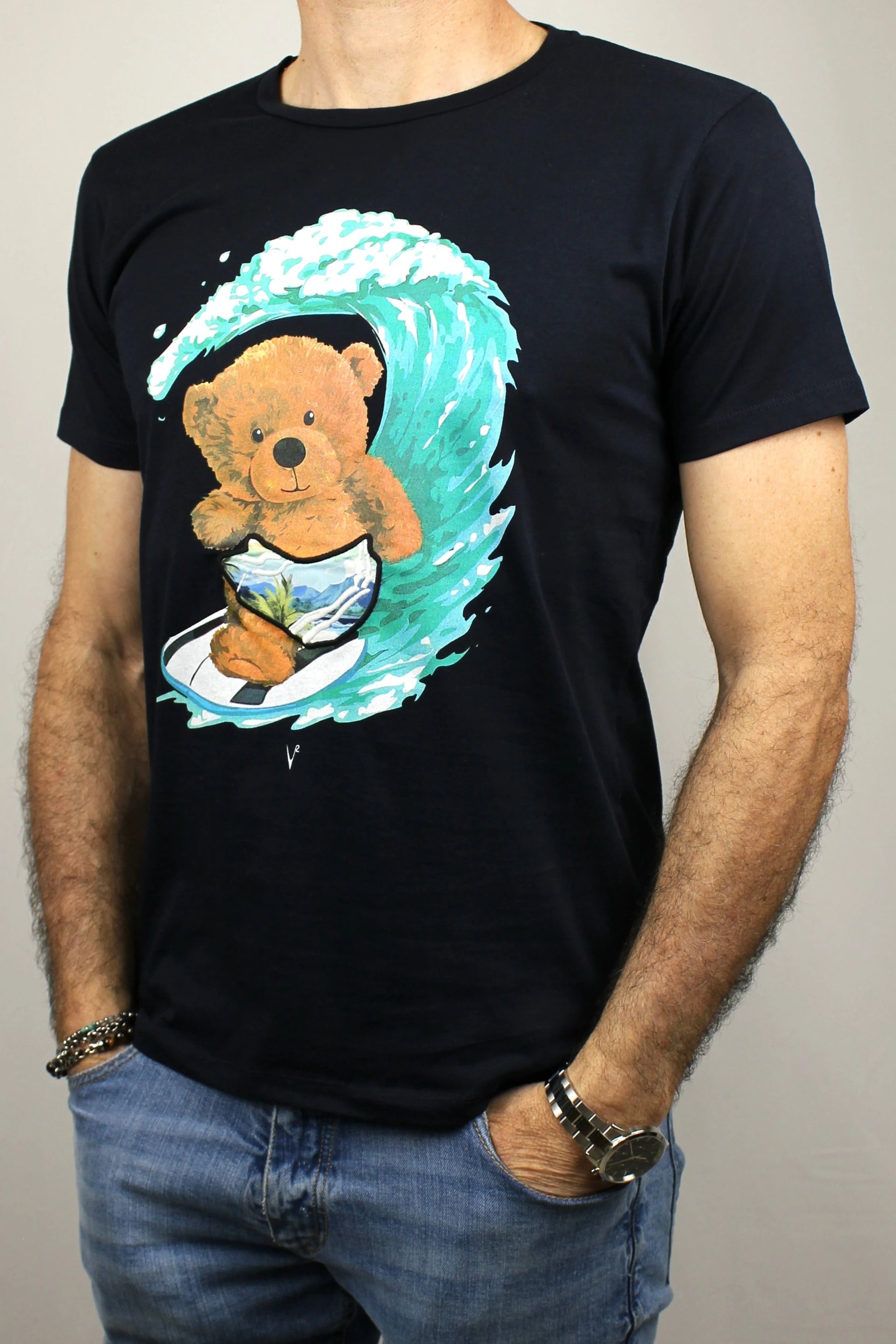 T-shirt Teddy blu V2 - Seipuntozerostore