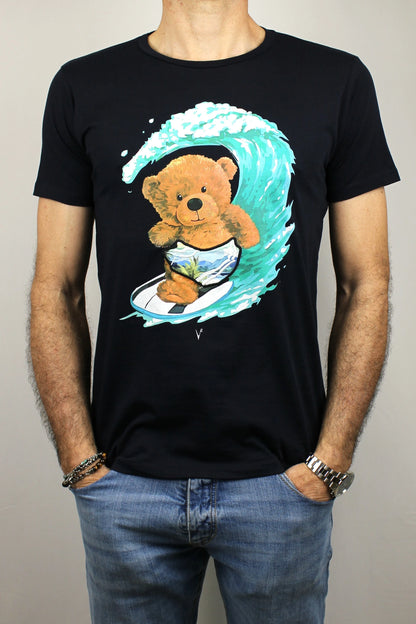 T-shirt Teddy blu V2 - Seipuntozerostore