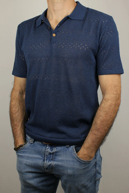 Polo traforata blu Primo Emporio - Seipuntozerostore