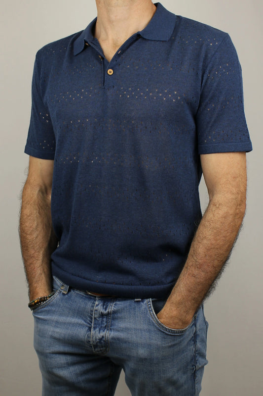 Polo traforata blu Primo Emporio - Seipuntozerostore