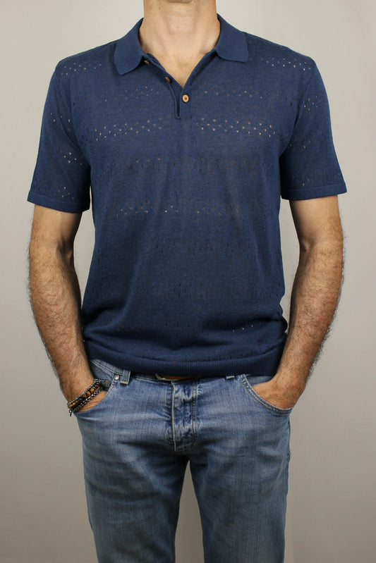 Polo traforata blu Primo Emporio - Seipuntozerostore
