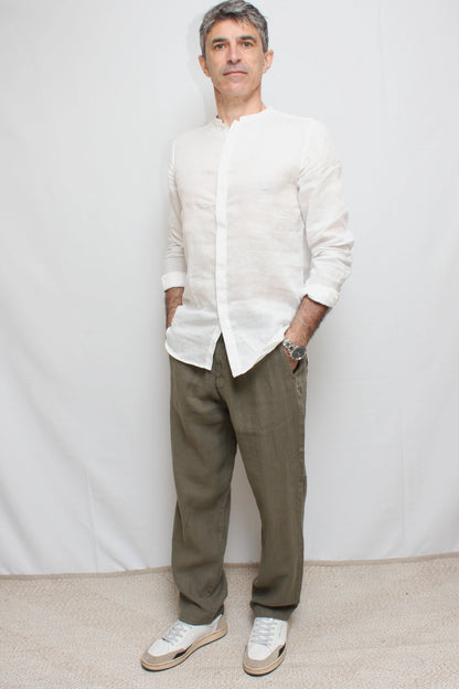 Pantalone chino verde militare lino Lyle&Scott - Seipuntozerostore