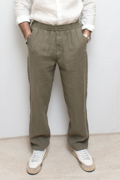 Pantalone chino verde militare lino Lyle&Scott - Seipuntozerostore