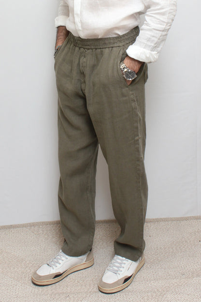 Pantalone chino verde militare lino Lyle&Scott - Seipuntozerostore