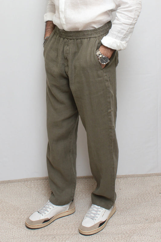 Pantalone chino verde militare lino Lyle&Scott - Seipuntozerostore