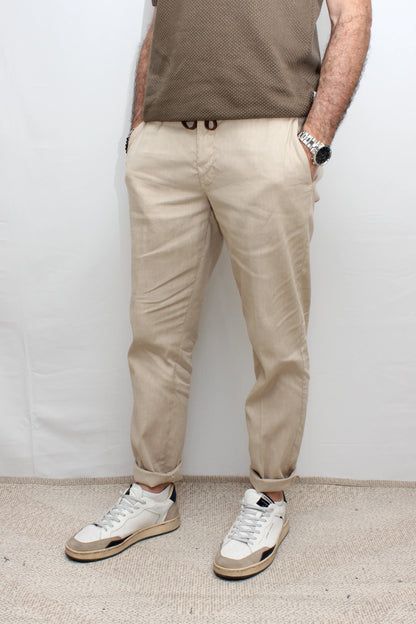 Pantalaccio sartoriale cotone lino beige Seipuntozerostore - Seipuntozerostore