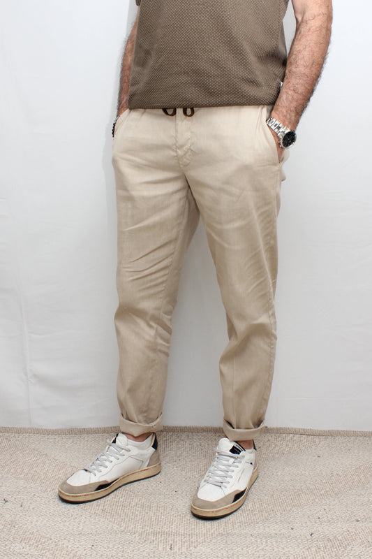 Pantalaccio sartoriale cotone lino beige Seipuntozerostore - Seipuntozerostore