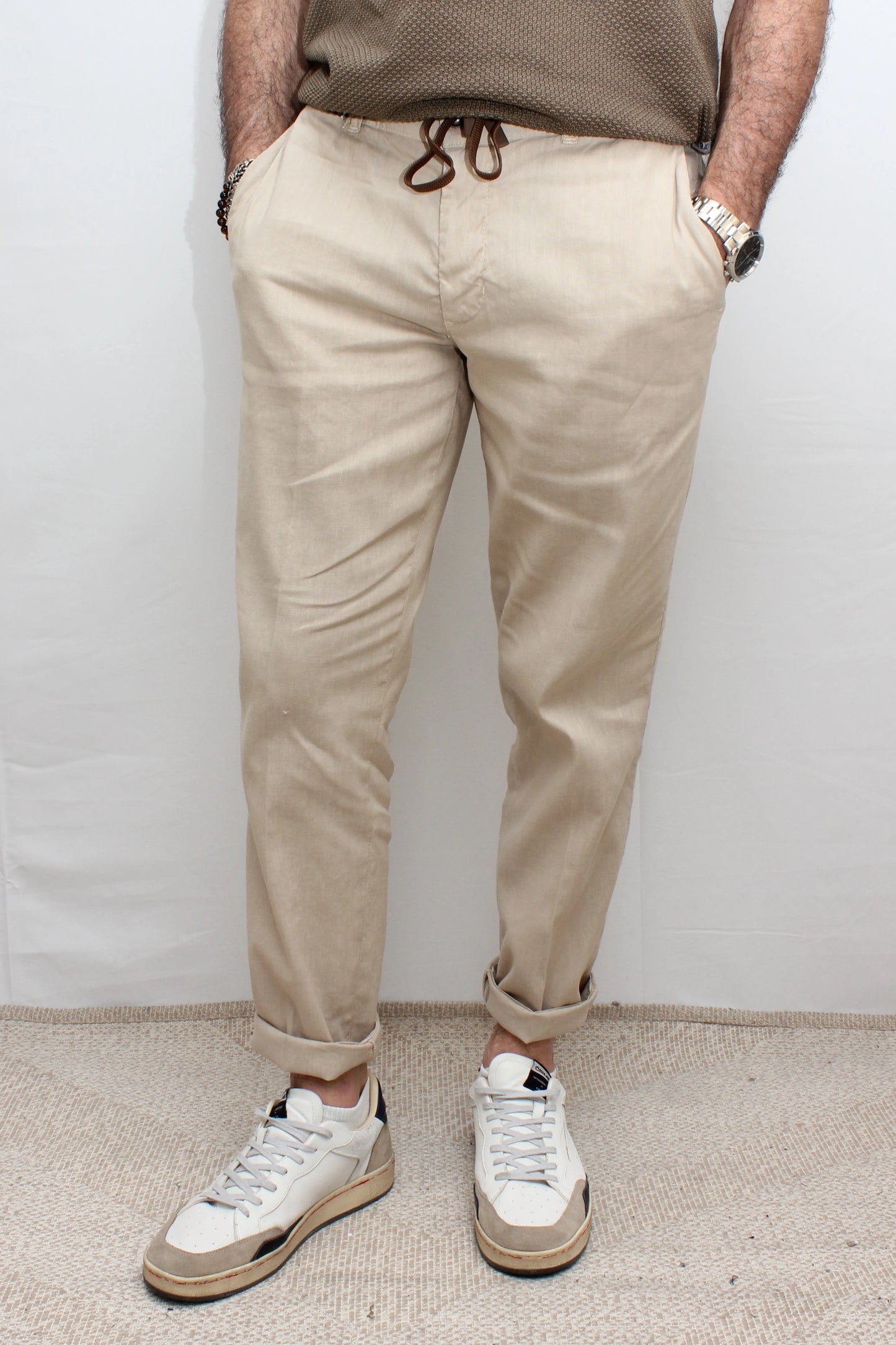 Pantalaccio sartoriale cotone lino beige Seipuntozerostore - Seipuntozerostore