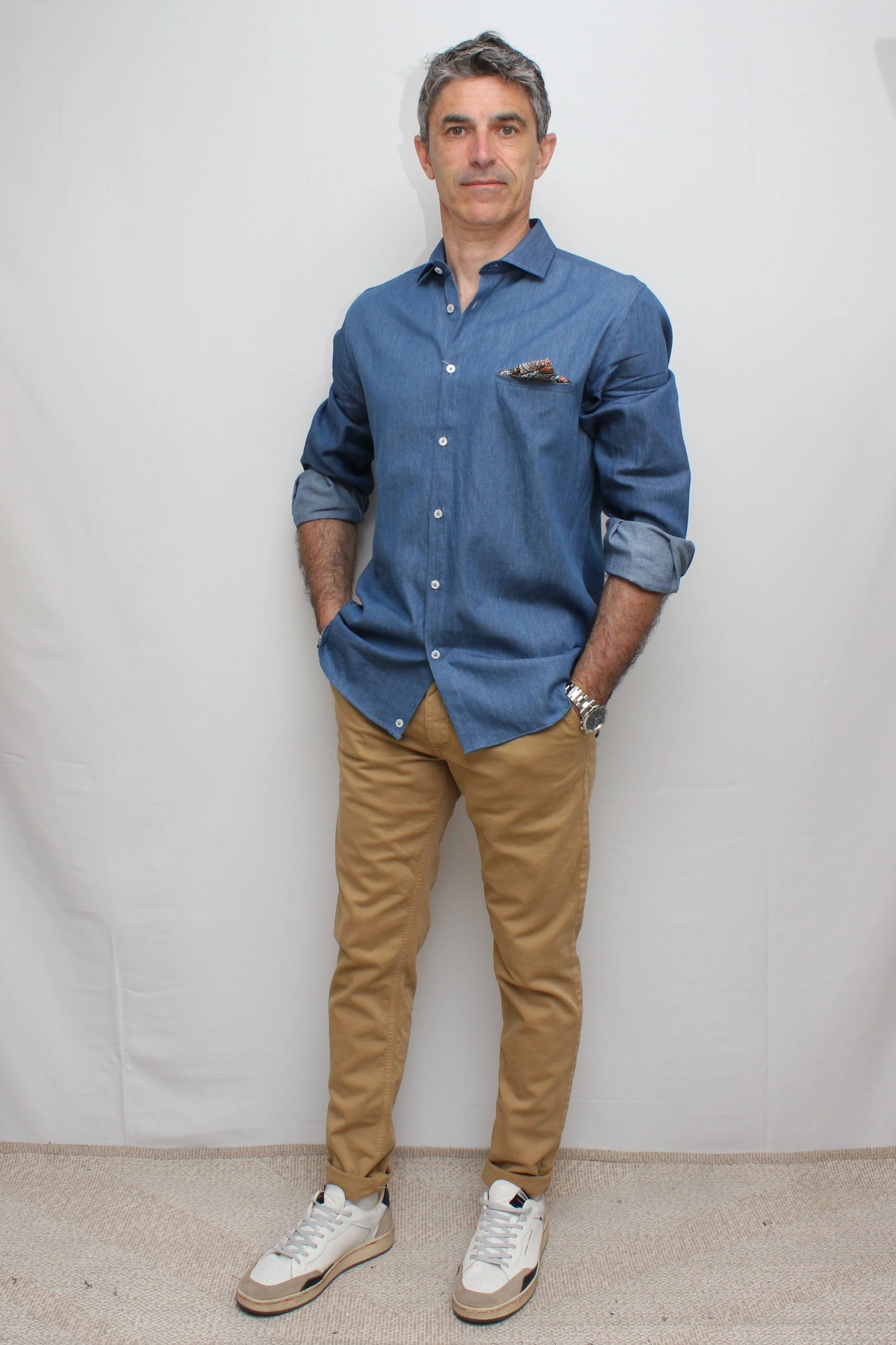 Chino in cotone elasticizzato Biscotto con Salpa in tessuto V2 - Seipuntozerostore