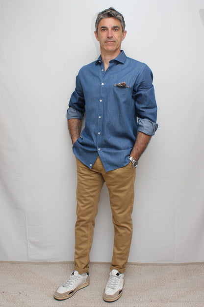 Chino in cotone elasticizzato Biscotto con Salpa in tessuto V2 - Seipuntozerostore