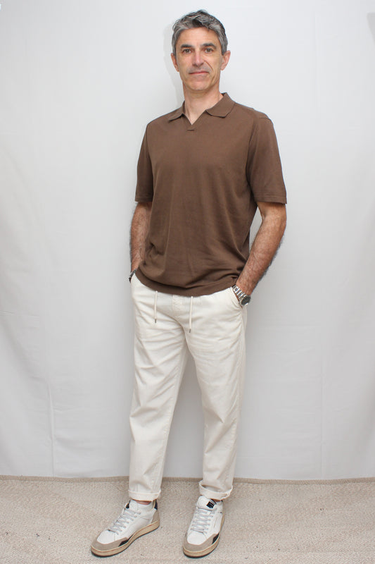 Pantalone chinos lino latte Berna - Seipuntozerostore