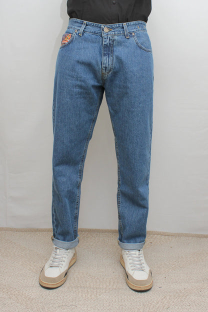 Jeans Loose Fit - Blu con salpa e taschino in tessuto V2 - Seipuntozerostore