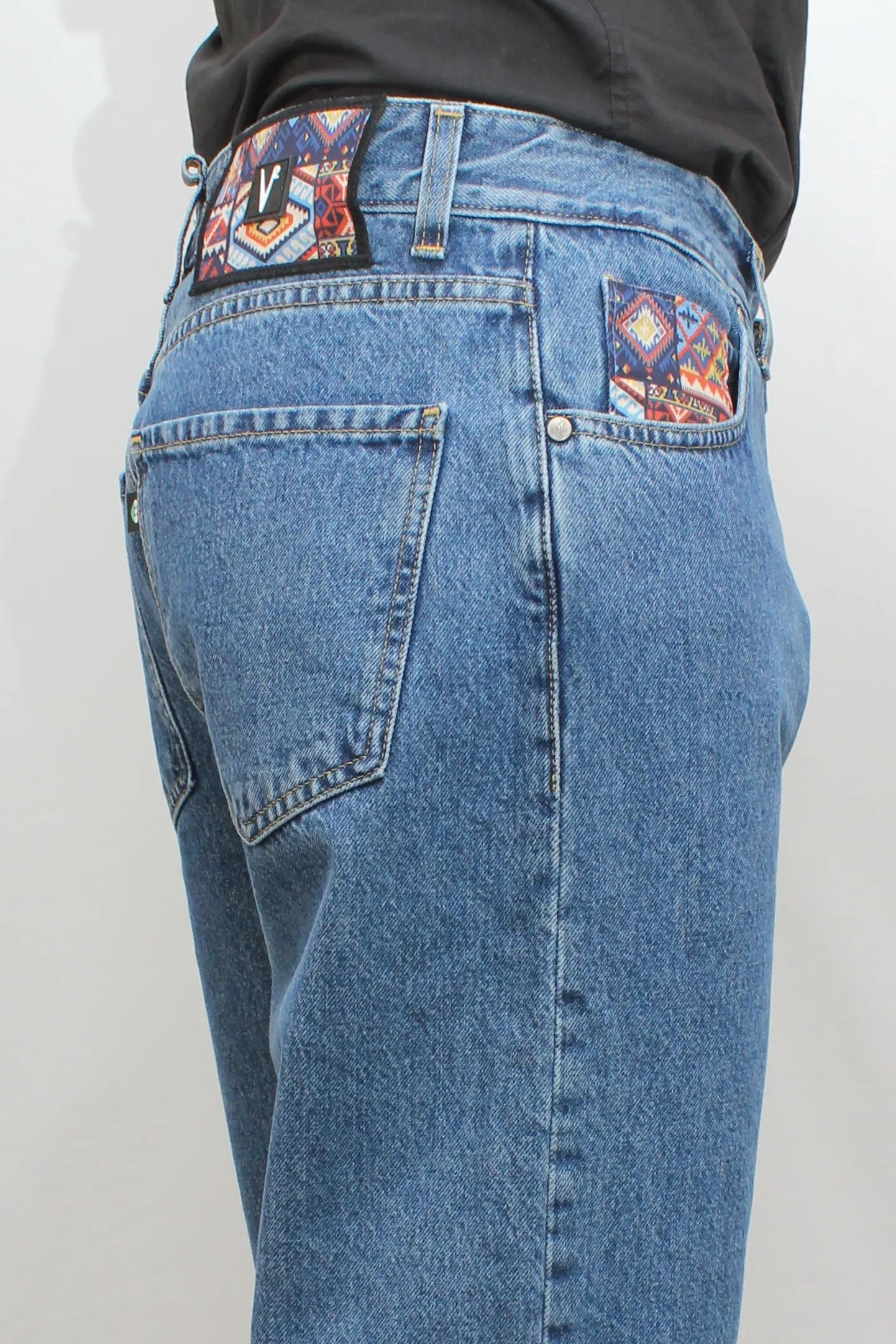Jeans Loose Fit - Blu con salpa e taschino in tessuto V2 - Seipuntozerostore