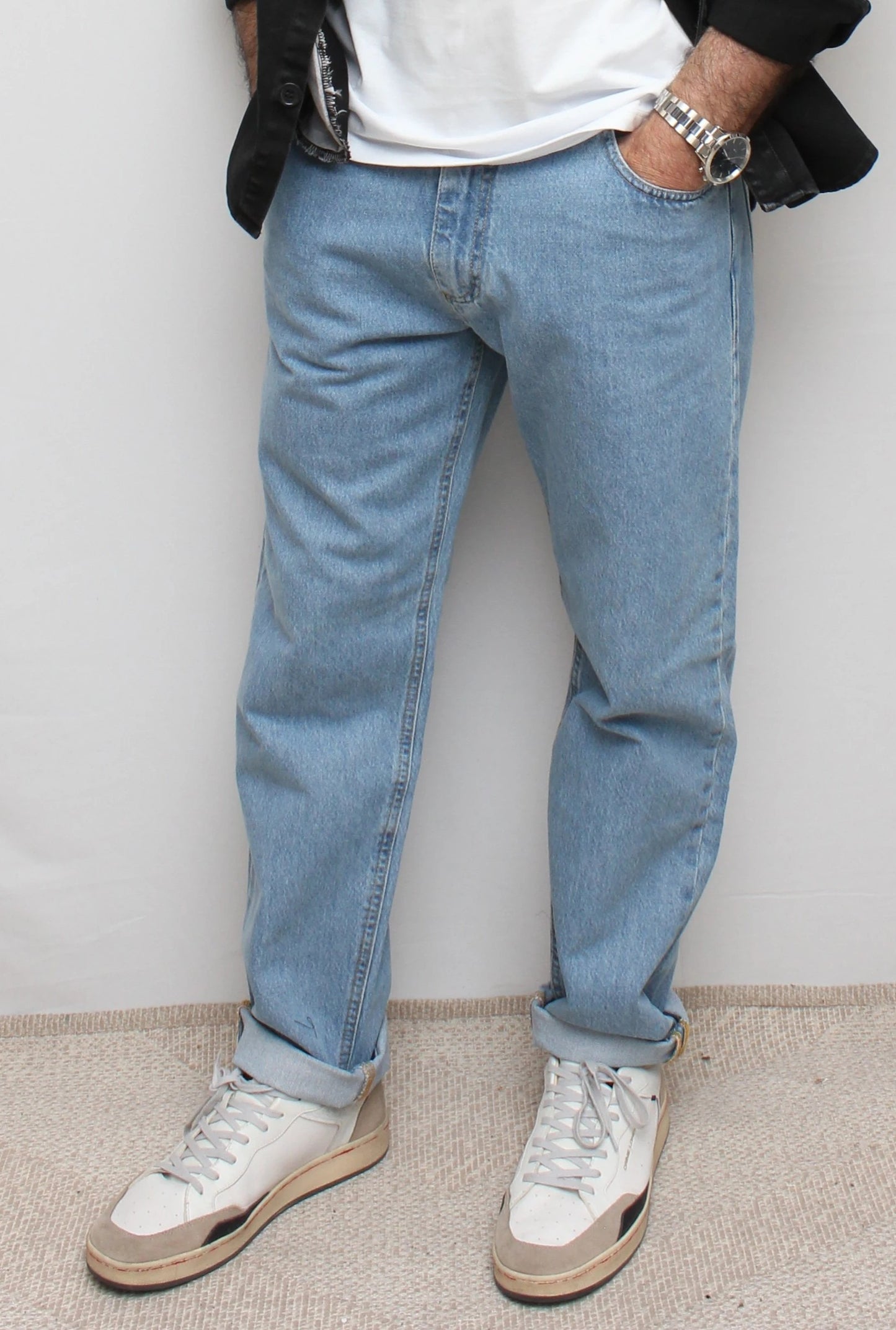 Jeans Loose Fit - azzurro con salpa e taschino in tessuto V2 - Seipuntozerostore