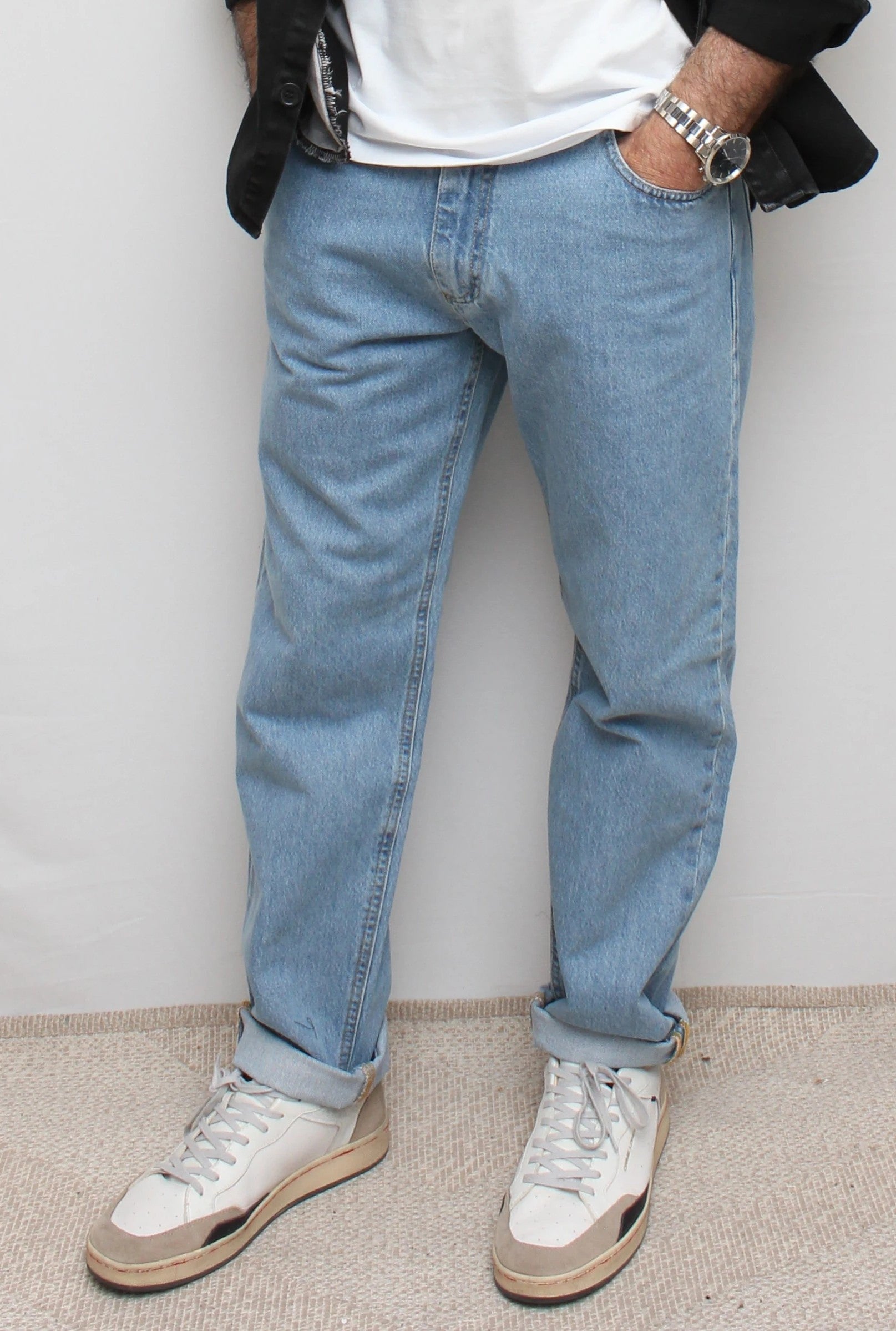 Jeans Loose Fit - azzurro con salpa e taschino in tessuto V2 - Seipuntozerostore