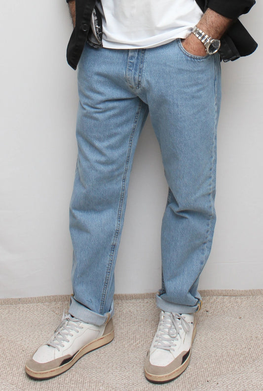 Jeans Loose Fit - azzurro con salpa e taschino in tessuto V2 - Seipuntozerostore