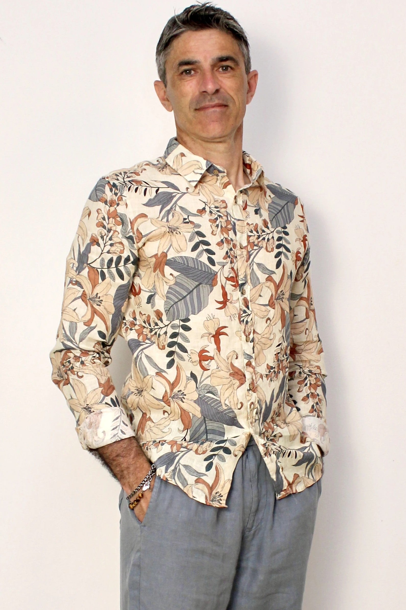 Camicia in lino fantasia Berna - Seipuntozerostore
