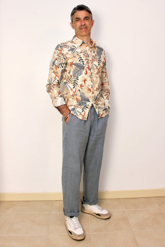 Camicia in lino fantasia Berna - Seipuntozerostore