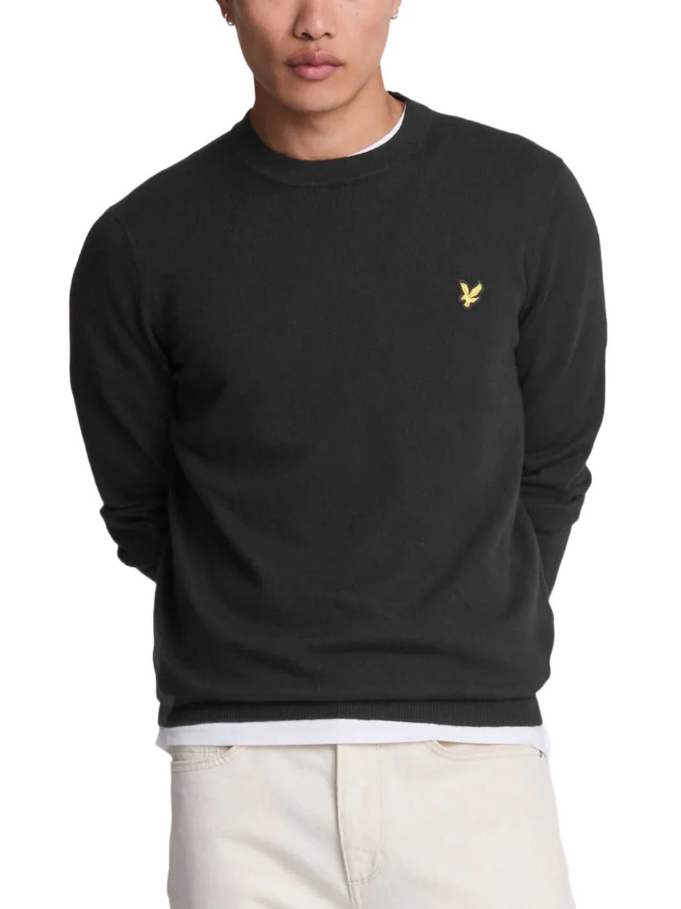 Maglione Lambswool Blend Crew Neck Jumper Nero Jet Black Marl Lyle & Scott - Seipuntozerostore