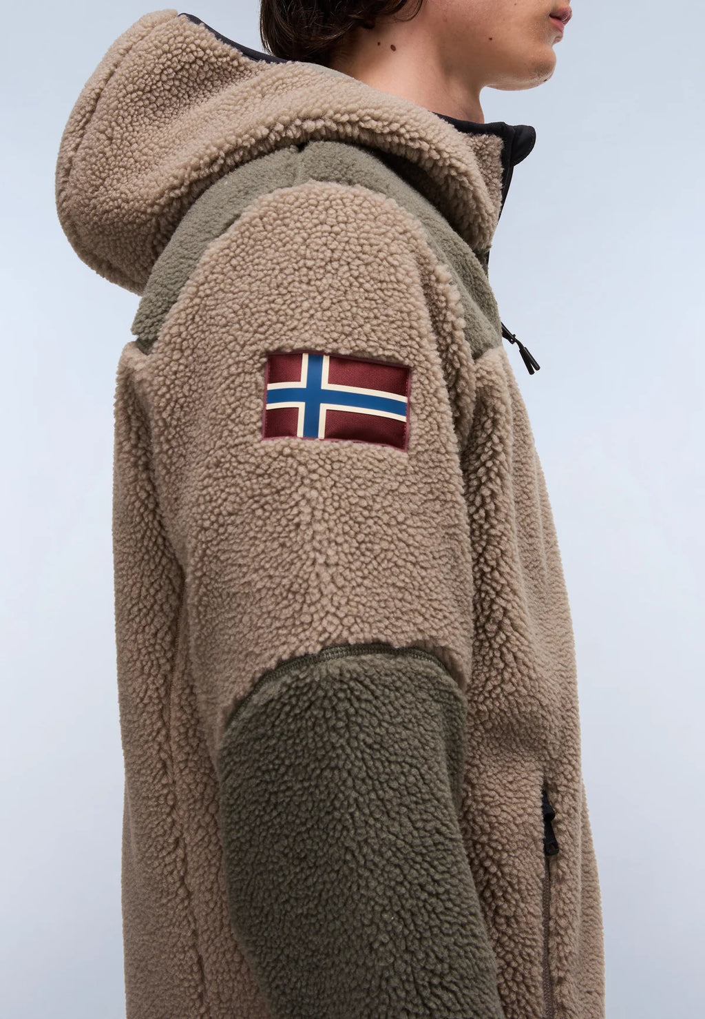 Felpa in Pile con Cappuccio e Zip Yupik Giacca multicolor verde Napapijri - Seipuntozerostore