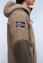 Felpa in Pile con Cappuccio e Zip Yupik Giacca multicolor verde Napapijri - Seipuntozerostore