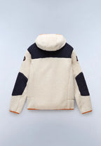 Felpa in Pile con Cappuccio e Zip Yupik Giacca multicolor panna orange Napapijri - Seipuntozerostore