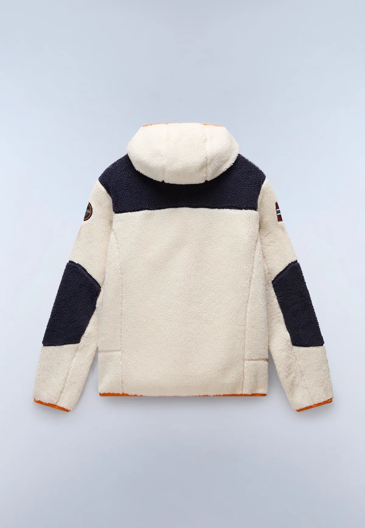 Felpa in Pile con Cappuccio e Zip Yupik Giacca multicolor panna orange Napapijri - Seipuntozerostore
