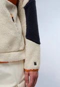 Felpa in Pile con Cappuccio e Zip Yupik Giacca multicolor panna orange Napapijri - Seipuntozerostore
