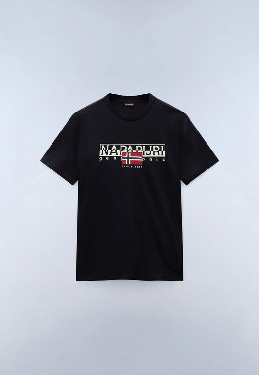 T-shirt a manica corta Aylmer in jersey Nera Napapijri - Seipuntozerostore