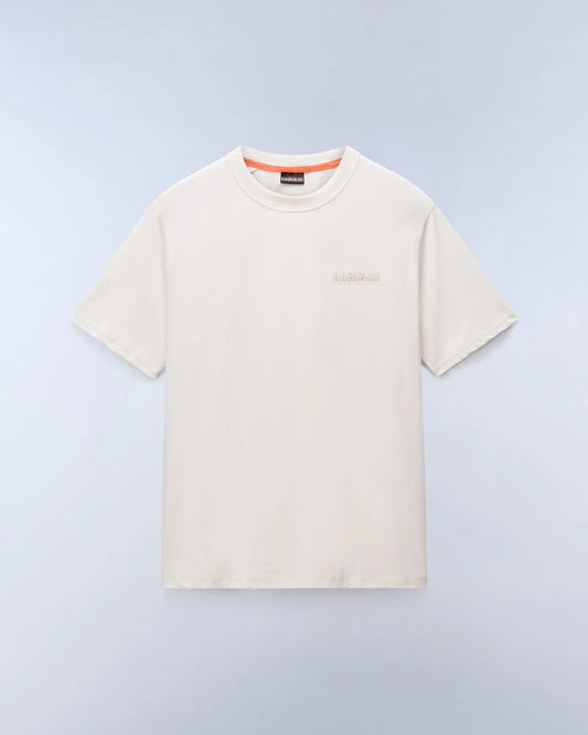 T-Shirt a Maniche Corte Beige Back Graphic in Jersey - Seipuntozerostore