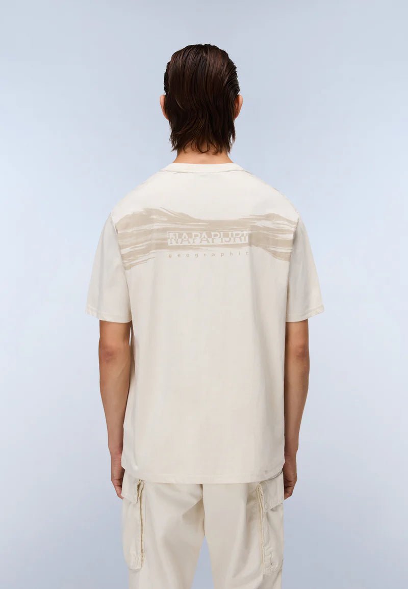 T-Shirt a Maniche Corte Beige Back Graphic in Jersey - Seipuntozerostore