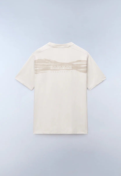 T-Shirt a Maniche Corte Beige Back Graphic in Jersey - Seipuntozerostore